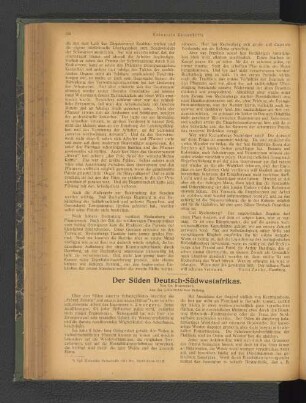 Der Süden Deutsch-Südwestafrikas.