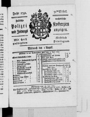 31tes Stück., Ausgabe vom 1. August 1792