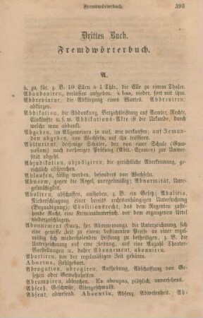Drittes Buch. Fremdwörterbuch