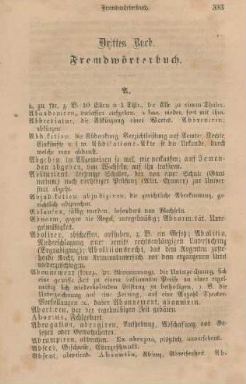 Drittes Buch. Fremdwörterbuch