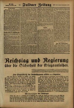 Zweite Ausgabe vom Samstag, den 19. Oktober 1918.