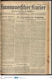 Hannoverscher Kurier : Hannoversches Tageblatt ; Morgenzeitung für Niedersachsen