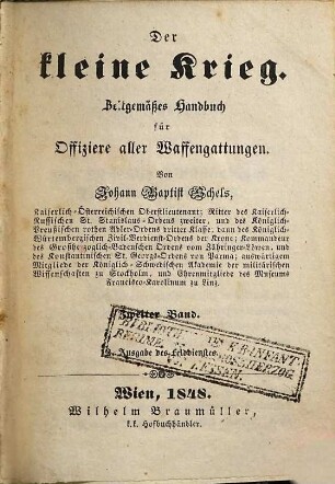 Der kleine Krieg : zeitgemäßes Handbuch für Offiziere aller Waffengattungen, 2