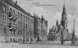 Leipzig: Gohliser Strasse mit Michaeliskirche