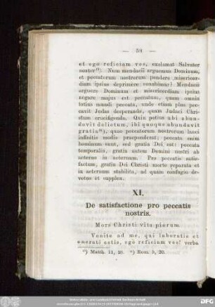 XI. De satisfactione pro peccatis nostris. Mors Christi vita piorum.