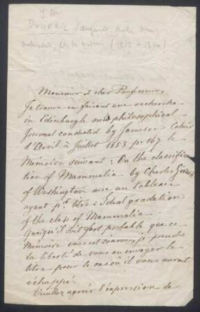 Auguste Henri André Duméril an Isidore Geoffroy Saint-Hilaire