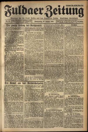 Ausgabe vom Donnerstag, den 26. Januar 1928.