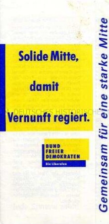 Flugblatt des Bundes Freier Demokraten zur Volkskammerwahl am 18. März 1990 in der DDR mit Wahlprogramm