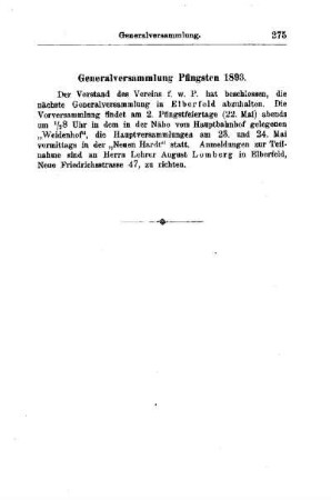 Generalversammlung Pfingsten 1893