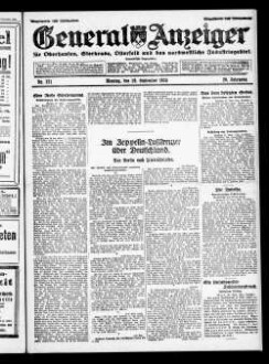 General-Anzeiger für Oberhausen, Sterkrade, Osterfeld und das nordwestliche Industriegebiet. 1921-1930