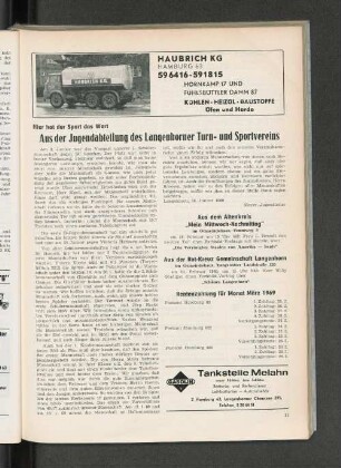 Rentenzahlung für Monat März 1969