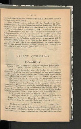 Sechste Vorlesung.