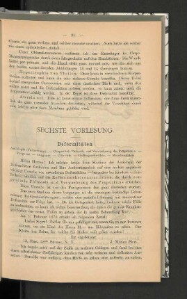 Sechste Vorlesung.