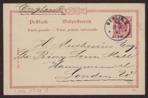 Schreiben an Hermann Muthesius (Postkarte)