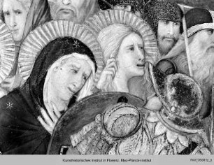 Szenen der Passion Christi : Kreuztragung, Zug nach Golgatha mit Schächern, Zurückweisung der Marien