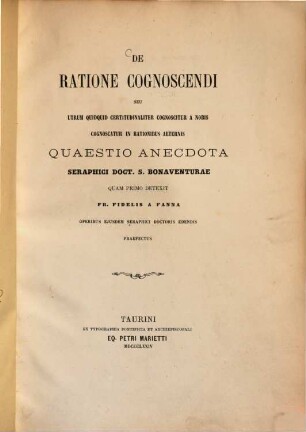 De ratione cognoscendi seu utrum quidquid certitudinaliter cognoscitur a nobis cognoscatur in rationibus aeternis