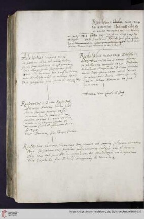 Stammbaum der Pfalzgrafen von Rudolf bis Ruprecht III.