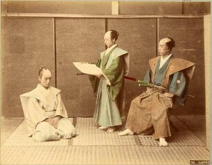 Vorbereitungen zum Harakiri (ritualisierter Suizid der Samurai)