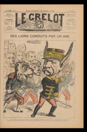 Les lions conduits par un ane