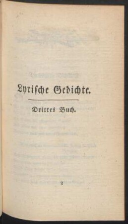 Lyrische Gedichte. Drittes Buch.