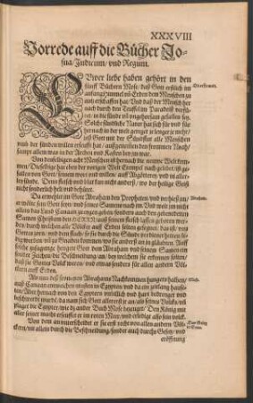 Vorrede auff die Bücher Iosua/ Iudicum/ und Regum.