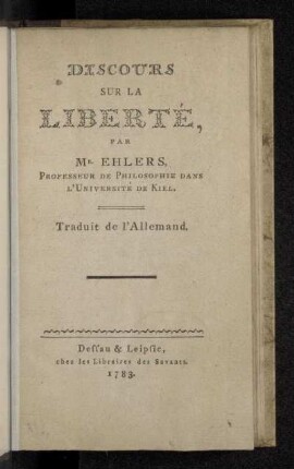 Discours Sur La Liberté