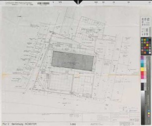 Münster (Münster) Hörsaalgebäude der Universität am Neuplatz Lageplan 1966/67 1 : 200 62 x 81 Pause Dr. F. W. Kraemer, Architekt, Braunschweig Regierung Münster Nr. 34045