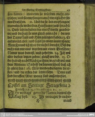 Epistel am Sontage Sexagesima