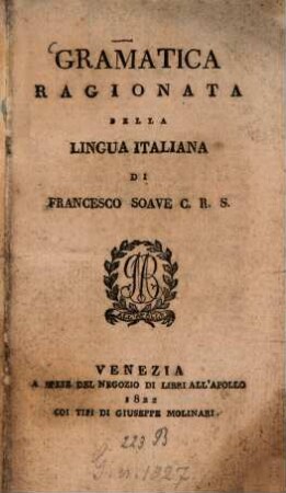 Gramatica ragionata della lingua italiana