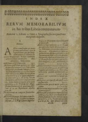 Index rerum memorabilium