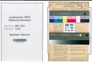 Entnazifizierung Heinrich Muehlen , geb. 01.03.1890 (Klempner)