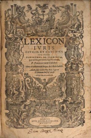 P. Pratei Lexicon iuris civilis et canonici