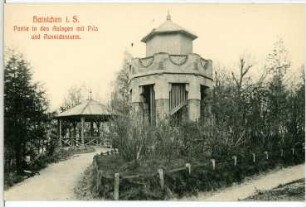 Hainichen. Anlagen mit Pilz und Aussichtsturm