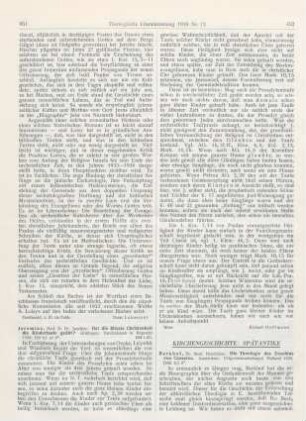 452-456 [Rezension] Berkhof, Hendrikus, Die Theologie des Eusebius von Caesarea