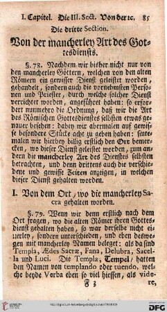 Die dritte Section. Von der mancherley Art des Gottesdiensts