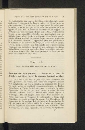 Chapitre I. Depuis le 5 mai 1789 jusqu'à la nuit du 4 août.