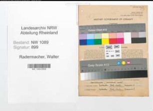 Entnazifizierung Walter Radermacher , geb. 10.10.1922 (Polizist)