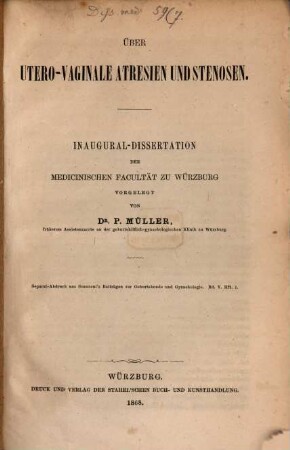 Über utero-vaginale Atresien und Stenosen