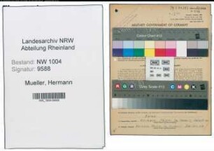 Entnazifizierung Hermann Mueller , geb. 19.01.1911 (Laborant)