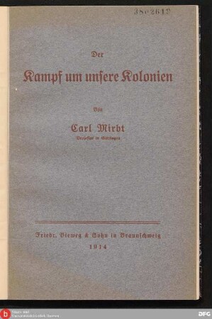 Der Kampf um unsere Kolonien