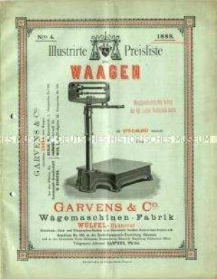 Nro. 4 / 1888 / Illustrirte Preisliste über WAAGEN