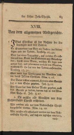XVIII. Von dem allgemeinen Weltgerichte.
