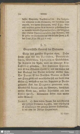 §. 7. Geographische Kenntniß der Steinarten