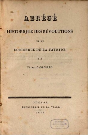 Abrégé historique des révolutions ... de la Tauride