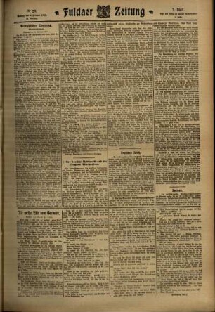 Zweite Ausgabe vom Montag, den 06. Februar 1911.