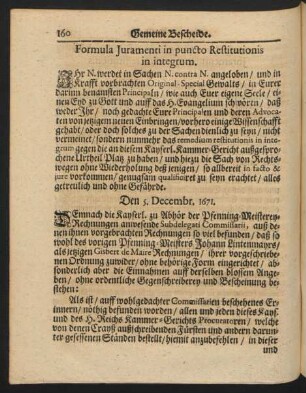 Formula Iuramenti in puncto Restitutionis in integrum.