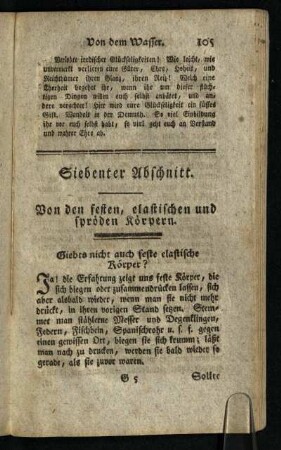 Siebenter Abschnitt: Von den festen, elastischen und spröden Körpern