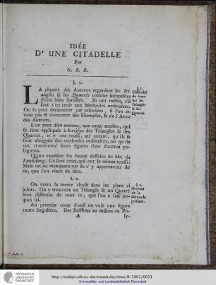 Idée du´une Citadelle
