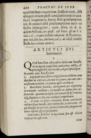 Articuli XVI. [De Honesto præferendo.]