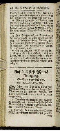 Auf das Fest Mariä Reinigung.
